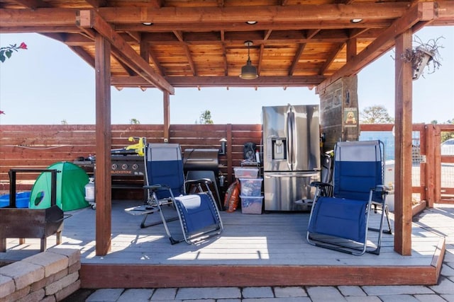 view of patio featuring a deck