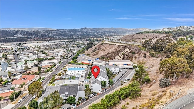 bird's eye view with a mountain view