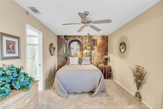 26725 Farrell St, Menifee, CA 92586 - bedroom featuring light carpet, baseboards, and a ceiling fan