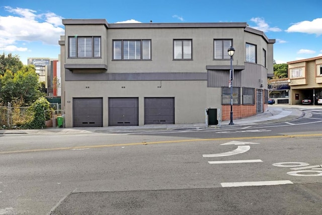 exterior space featuring a garage