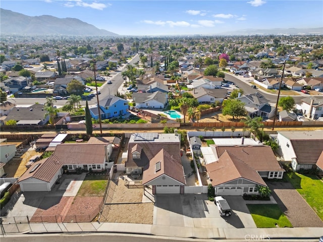 bird's eye view with a mountain view