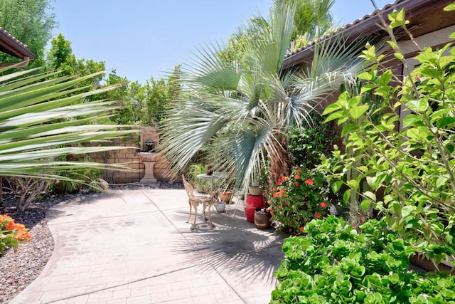 view of community featuring a patio