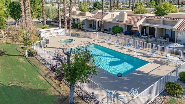 view of pool featuring a patio