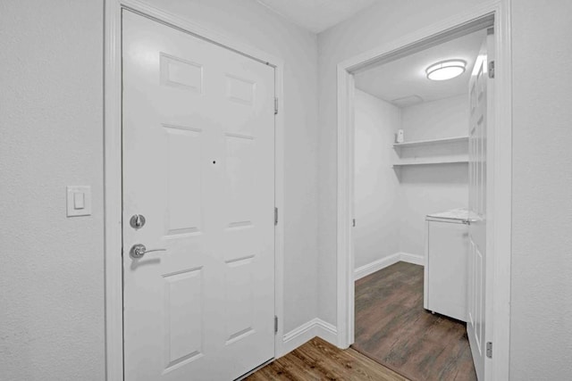 interior space with hardwood / wood-style flooring