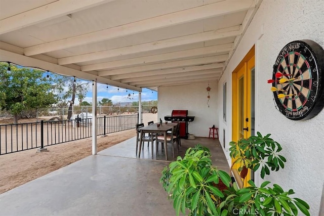 view of patio / terrace with a grill