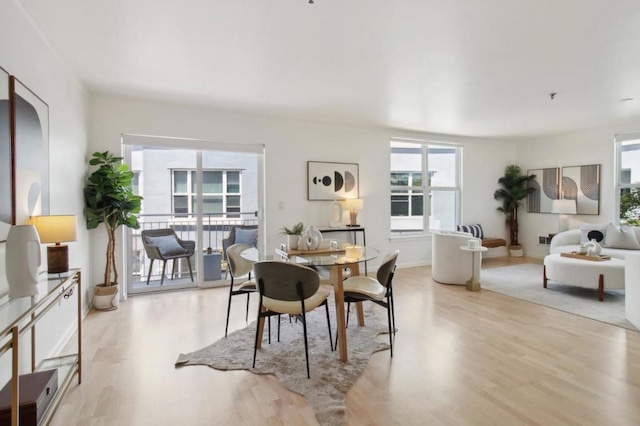 dining room featuring light wood-type flooring