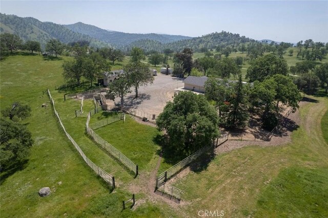 18486 Tollhouse Rd, Clovis, CA 93619 - aerial view of property's location featuring rural landscape, a mountain backdrop, and a pastoral area