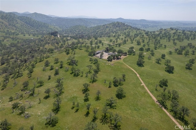 drone / aerial view with a mountain view