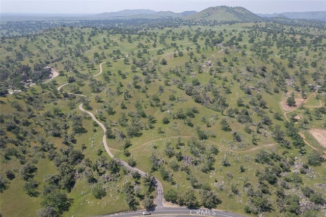 bird's eye view with a mountain view