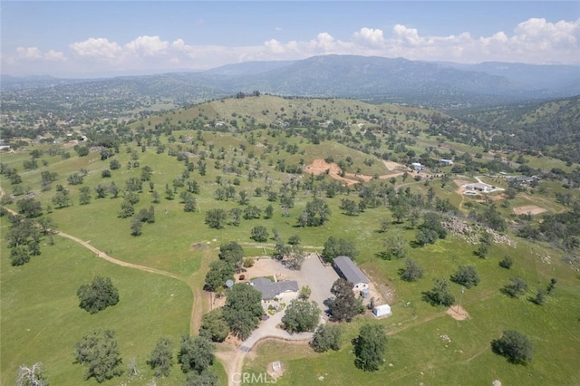 aerial view with a mountain view