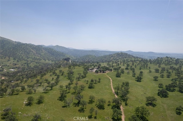 bird's eye view with a mountain view