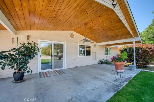 view of patio / terrace with ceiling fan