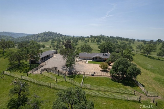 drone / aerial view with a rural view