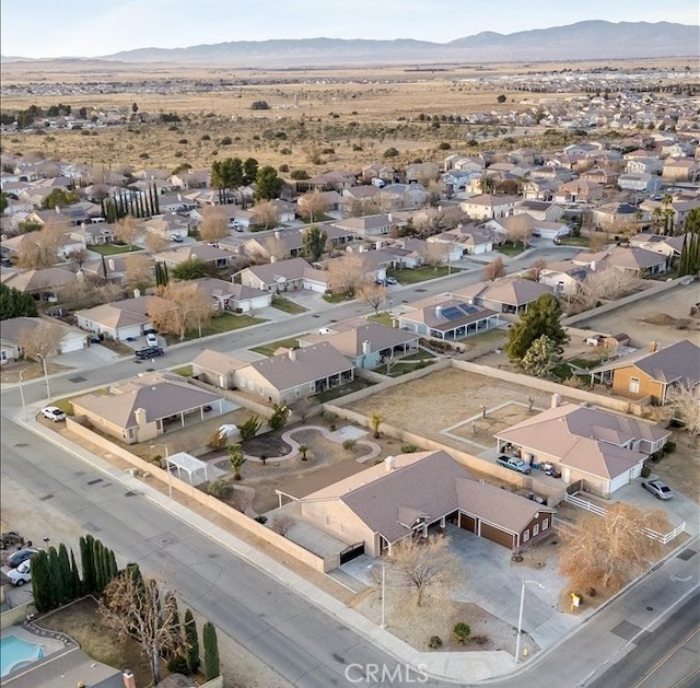 drone / aerial view with a mountain view