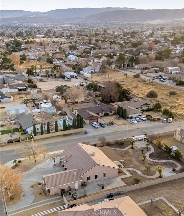 drone / aerial view with a mountain view