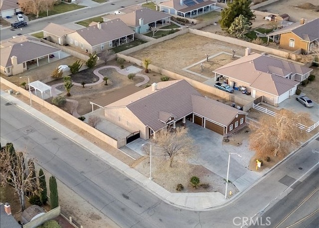 drone / aerial view with a residential view