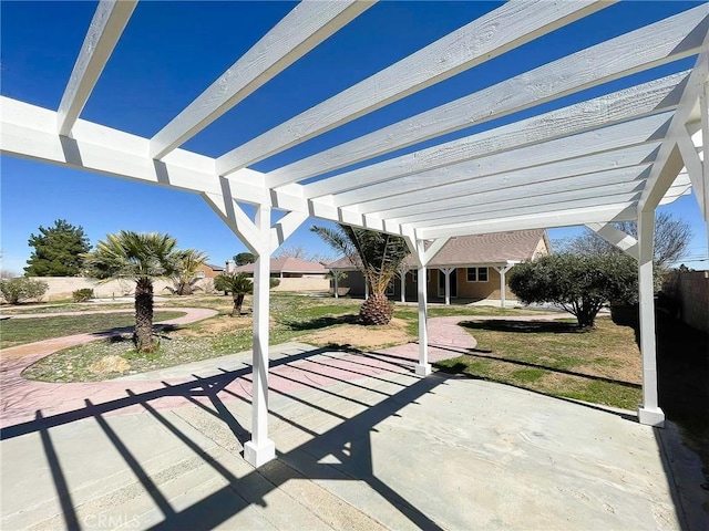 view of patio with a pergola