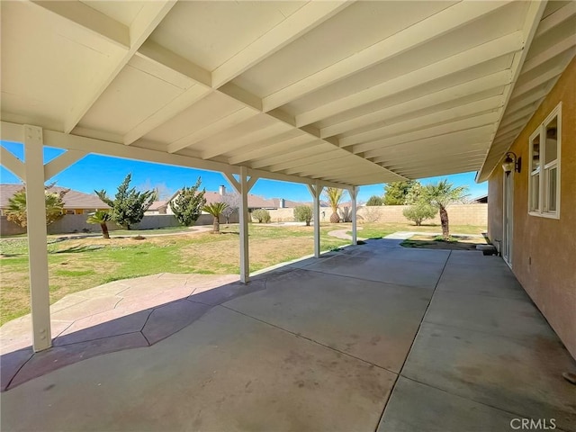 view of patio with a fenced backyard