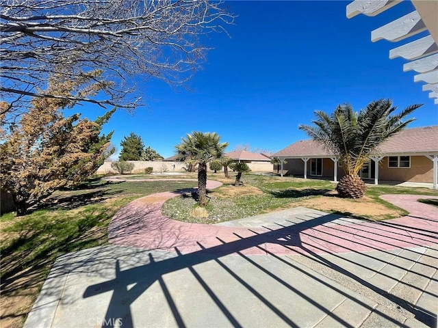 view of yard with a patio area