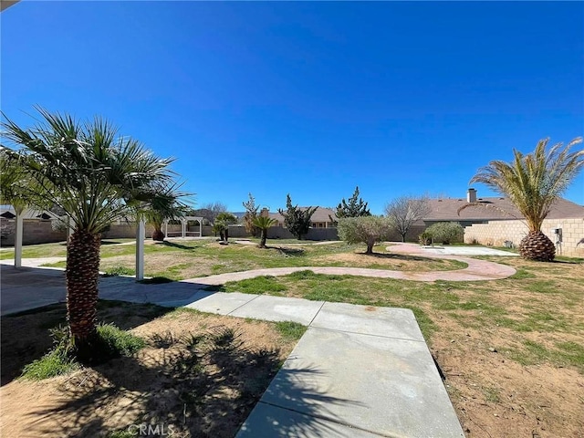 view of yard with fence