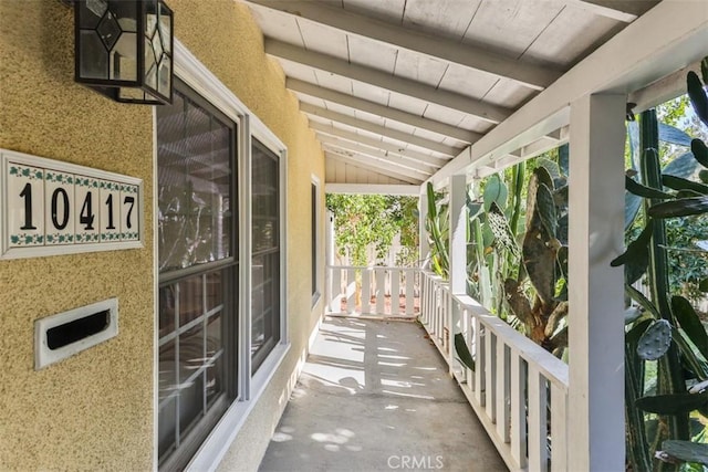 exterior space with a porch