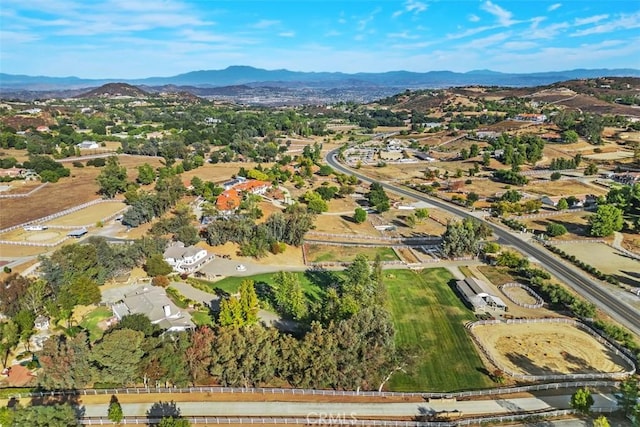 aerial view with a mountain view