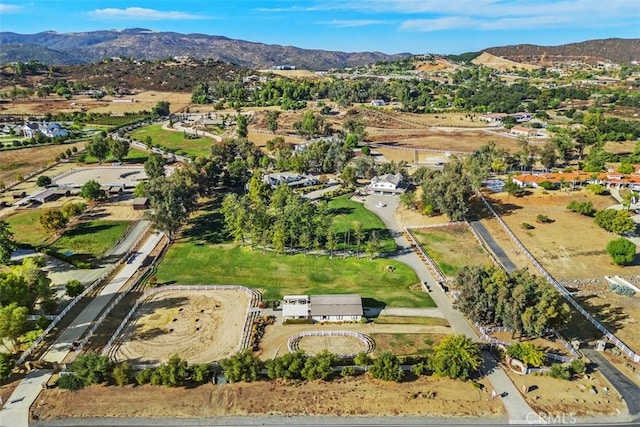 drone / aerial view with a mountain view