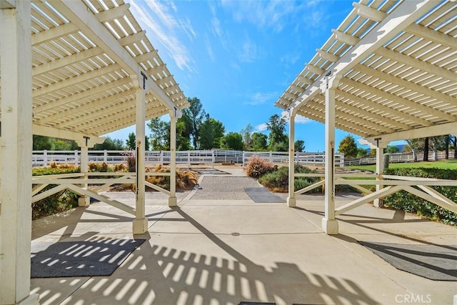 view of patio with a pergola