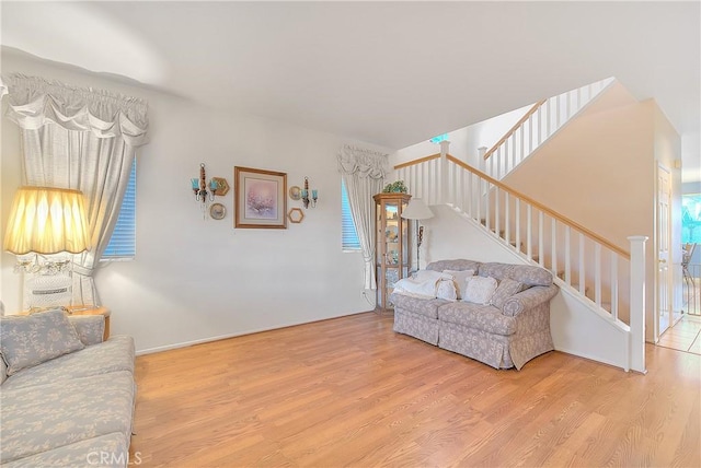 living room featuring hardwood / wood-style floors