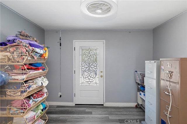 entryway featuring dark hardwood / wood-style flooring