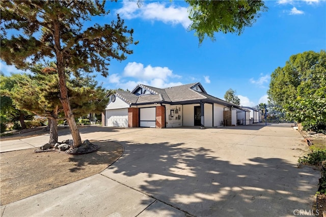 view of front of home with a garage