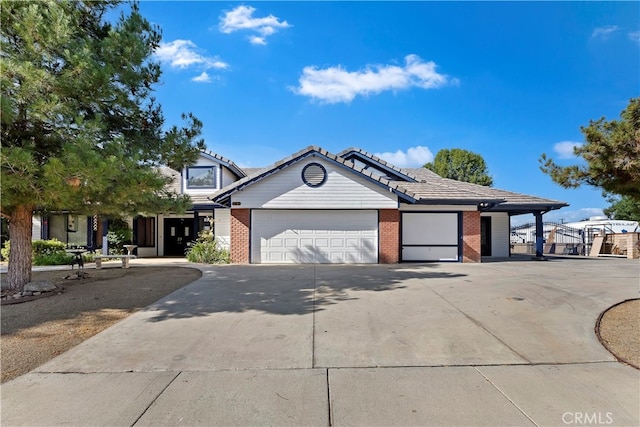 view of front of home with a garage