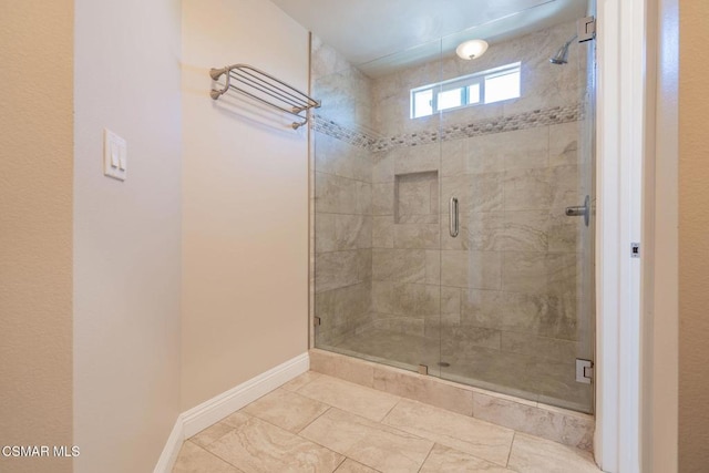 bathroom featuring walk in shower