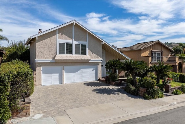 view of front of home with a garage