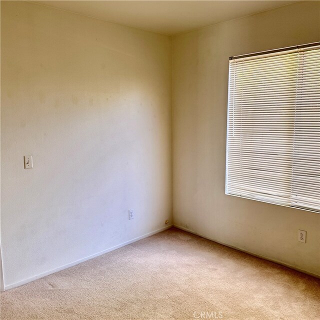 empty room featuring light carpet