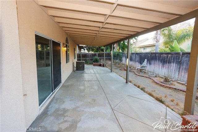 view of patio with central AC