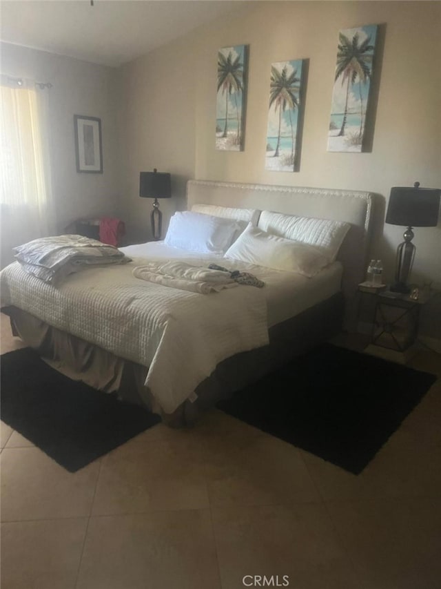 bedroom with tile patterned flooring