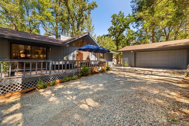 view of home's exterior with a garage