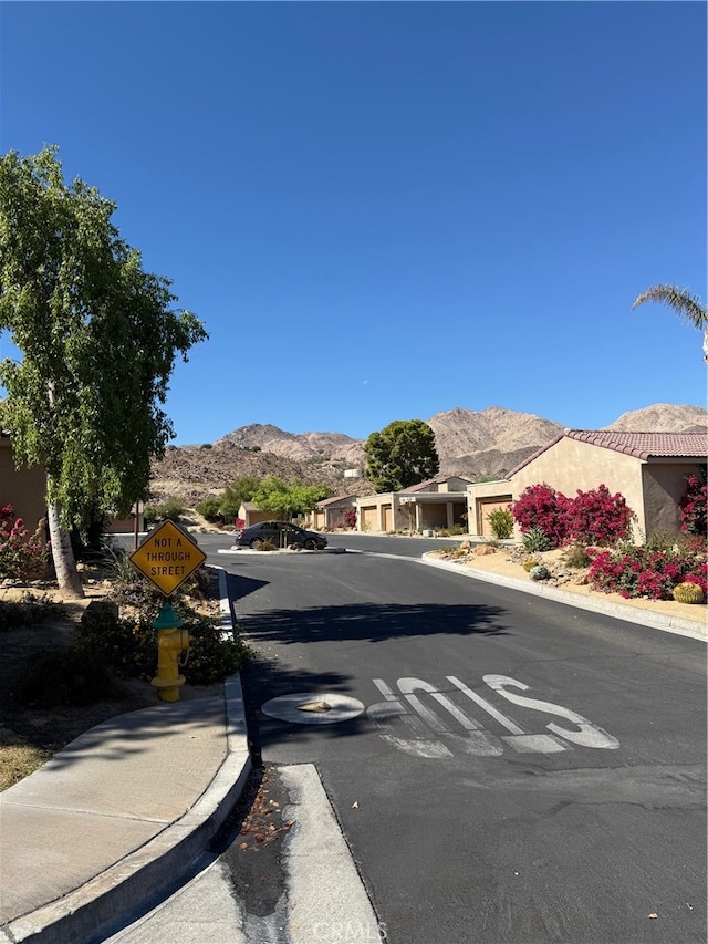 view of road with a mountain view