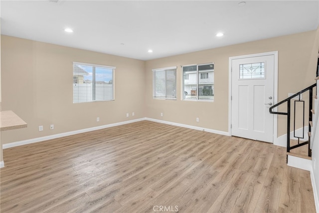 foyer featuring light hardwood / wood-style floors