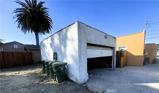 view of garage