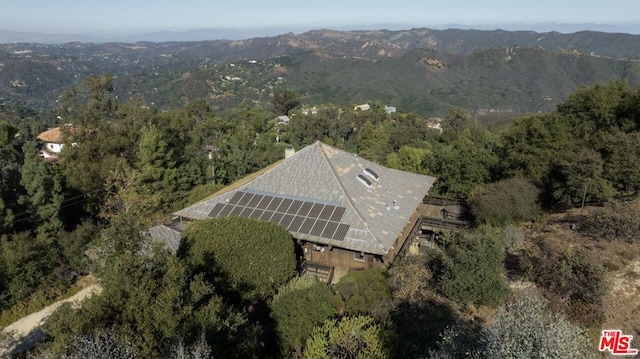 drone / aerial view with a mountain view