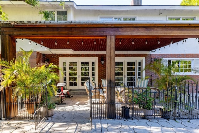 exterior space with french doors