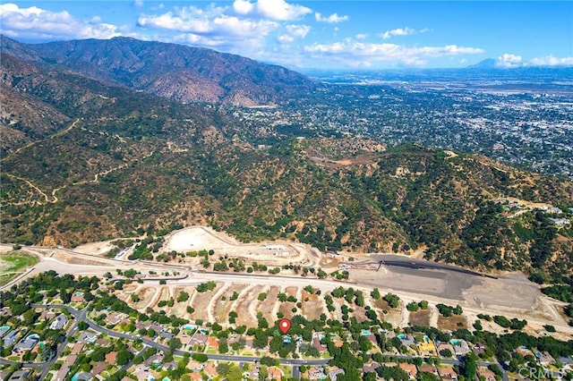 drone / aerial view with a mountain view