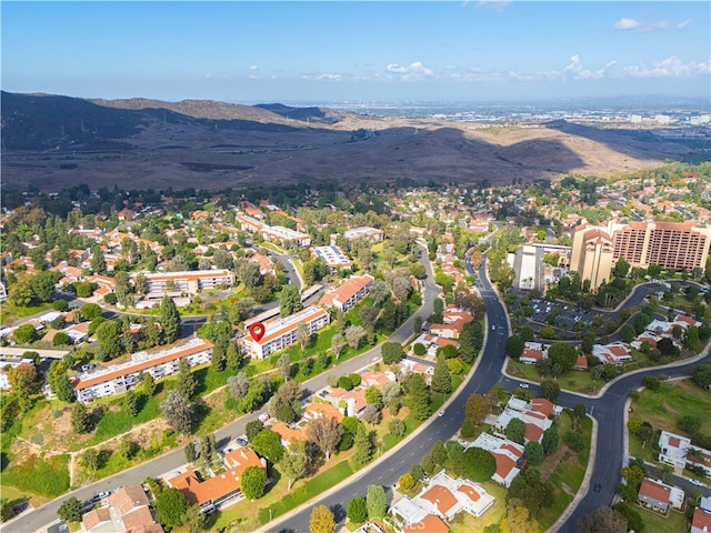 bird's eye view featuring a mountain view