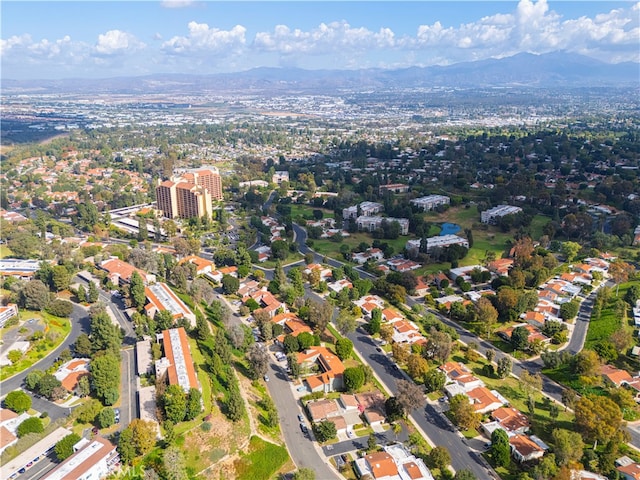 aerial view with a mountain view