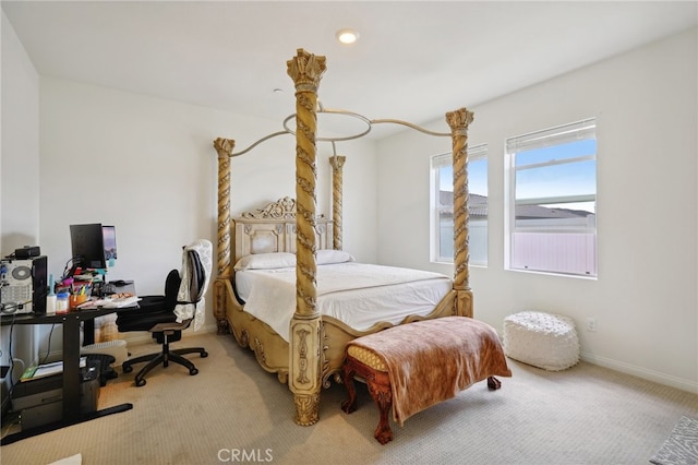 view of carpeted bedroom