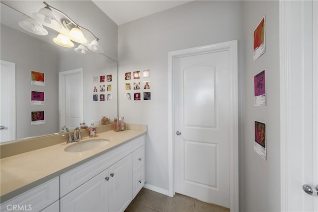 bathroom featuring vanity and tile patterned floors