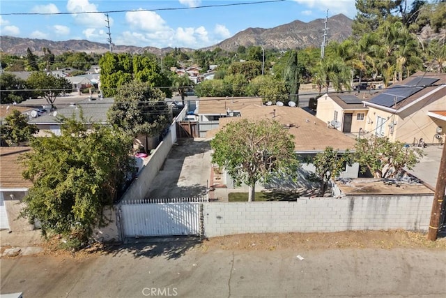 bird's eye view with a mountain view