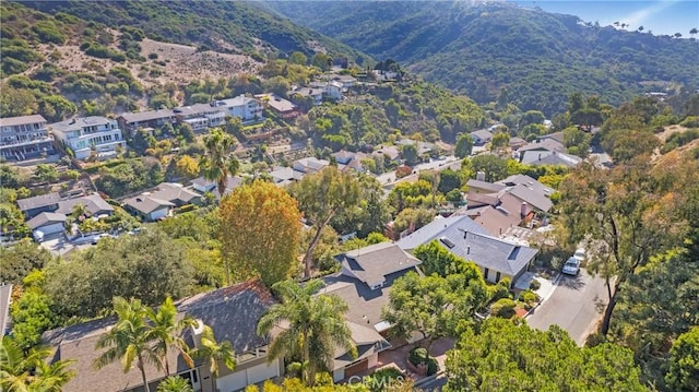 drone / aerial view with a mountain view